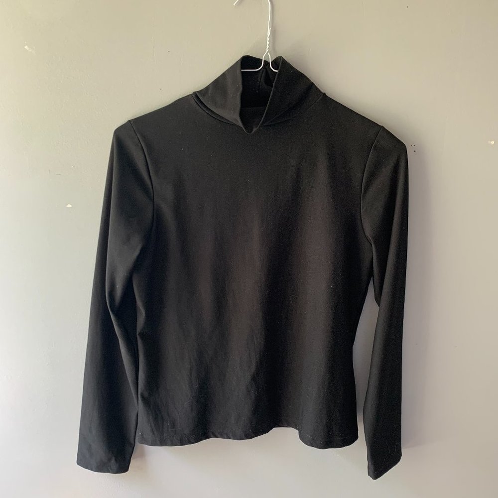 Spanx Women's Black Tummy Control Long Sleeve Turtleneck Shapewear - Size Small